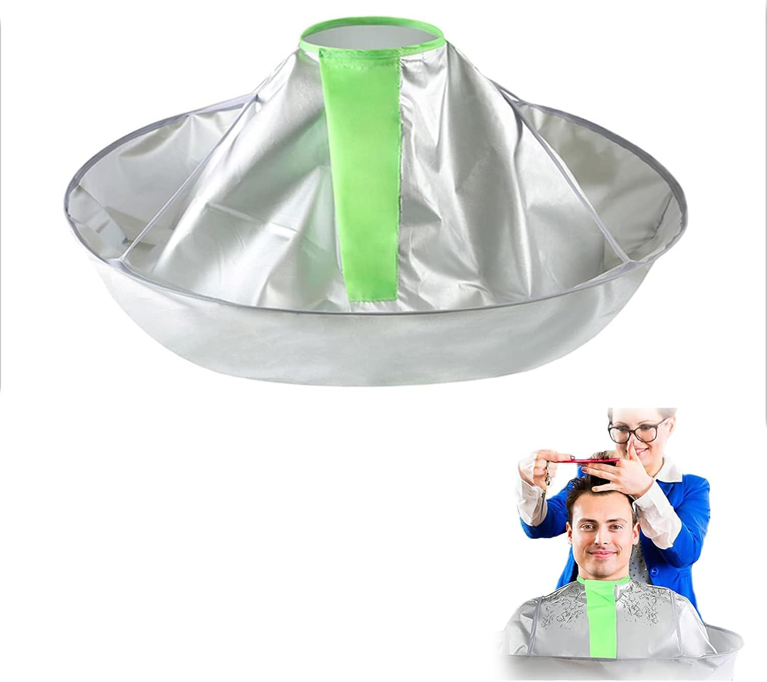 Waterproof Foldable Hair Cutting Cape with Umbrella Hair Catcher - Salon & Home Barber Cloak for Stylists, Men Women, Easy Clean Nylon image number 3