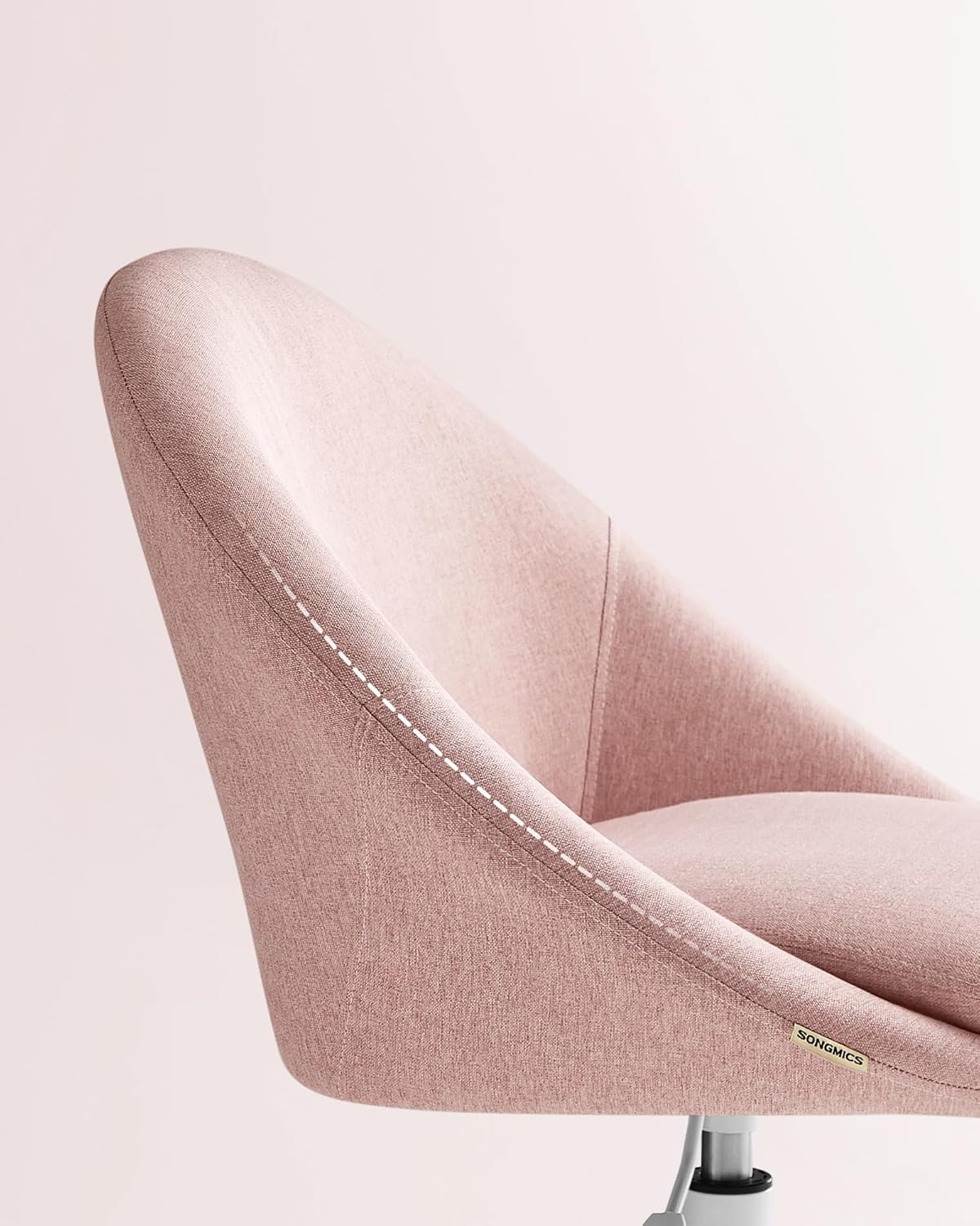 SONGMICS Homeoffice Swivel Chair Office Chair Foam Cover Height Adjustable for Study Bedroom OBG020P01 Pink image number 6