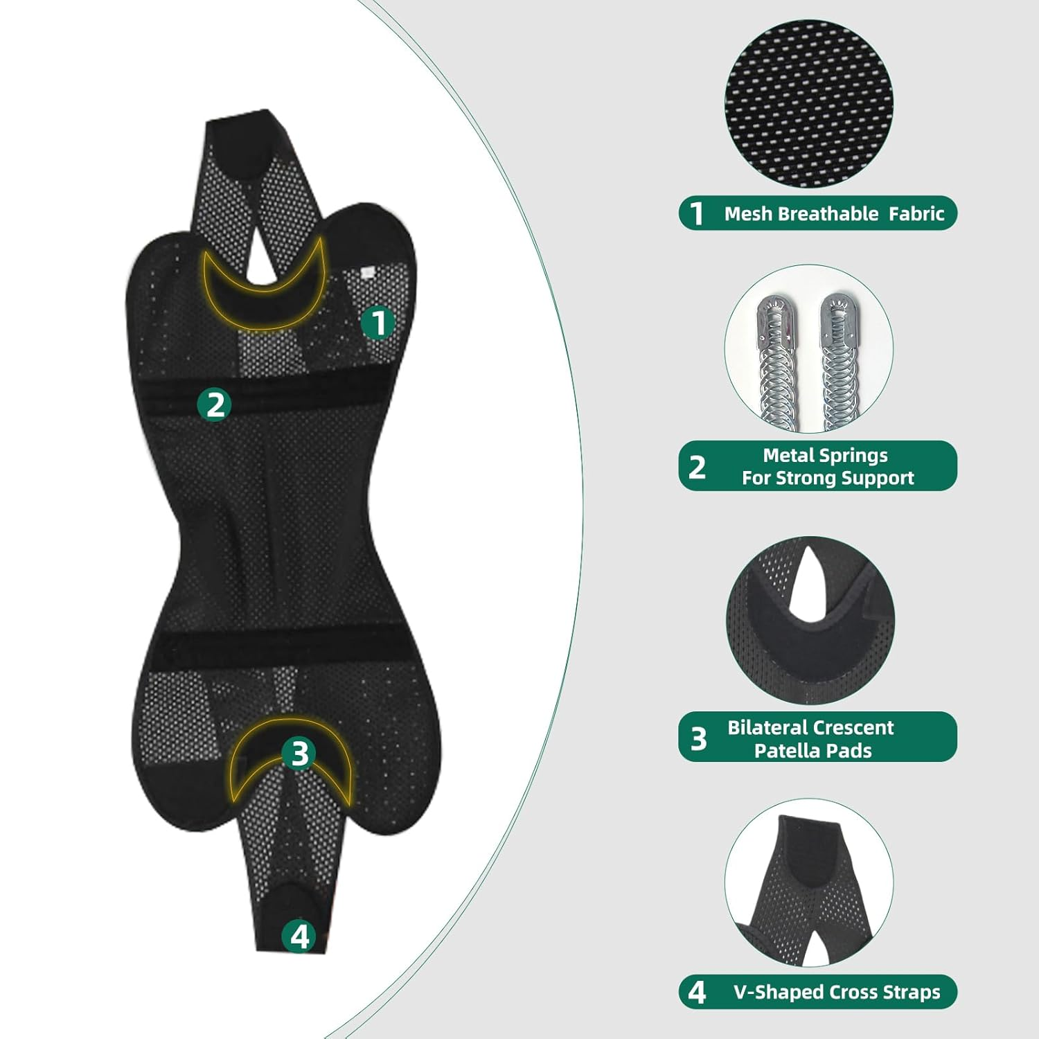 Adjustable Knee Brace with Side Stabilizers,Knee Support for Men Women,Knee Wrap Stabilizer for Acl,Meniscus Tear, Pain Relief,Sports Knee Compression Sleeve (L) image number 4