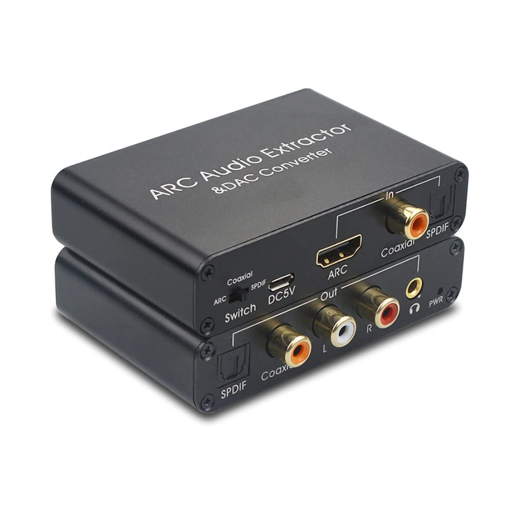 HDMI ARC Audio Extractor, Digital Audio to Analog Stereo RCA L/R Coaxial SPDIF & 3.5Mm Jack ARC Audio Adapter image number 4