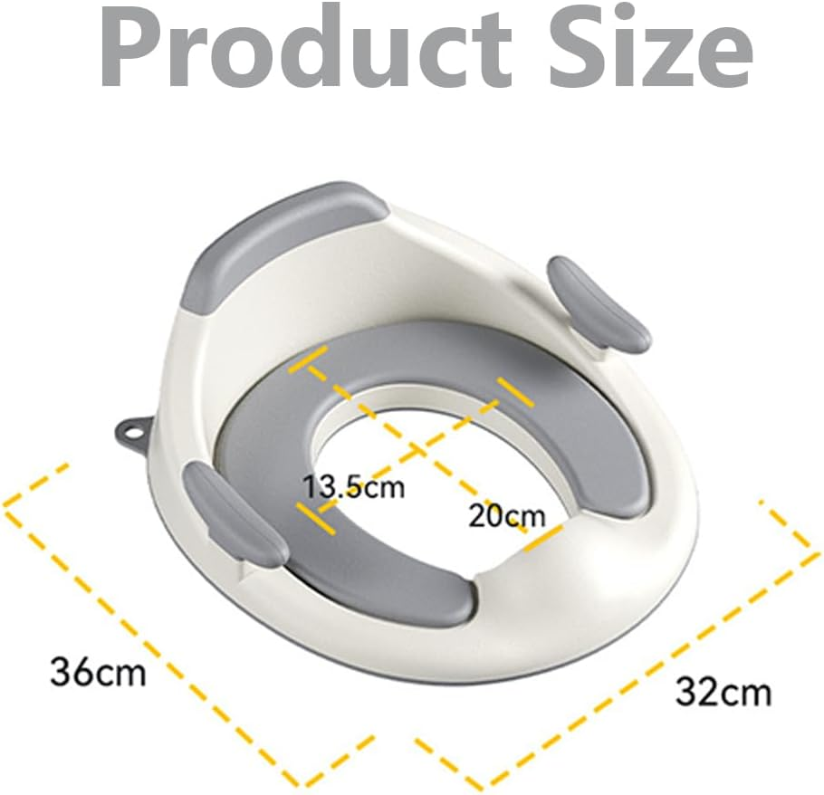 Potty Training Seat,Toilet Trainer,Stability Toilet Seat,Foldable Seat,Travel Potty, with Safe Handles and Detachable Cushion for Boys and Girls, Need to Go to the Toilet, Grey