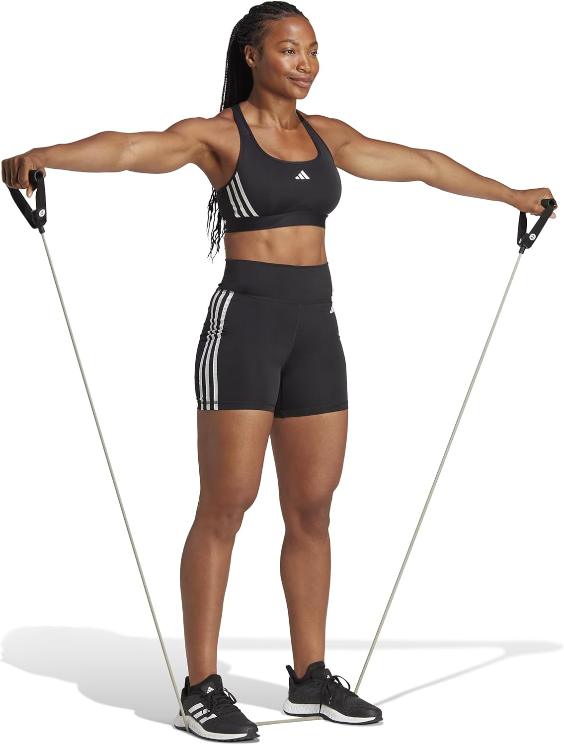 Adidas Performance Powerimpact 3-Stripes Women'S Medium-Support Training Bra, Black/White image number 1