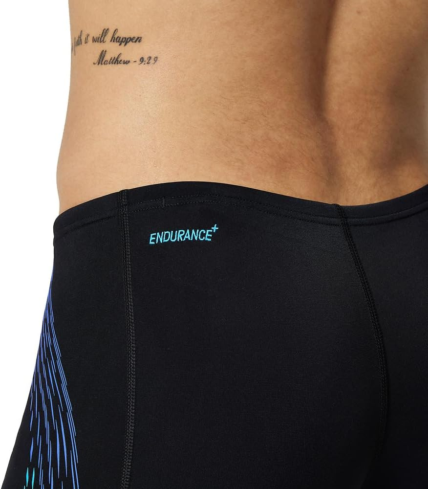 Speedo Men'S Tech Panel Jammer, Black/Cobalt Pop, 34 image number 3