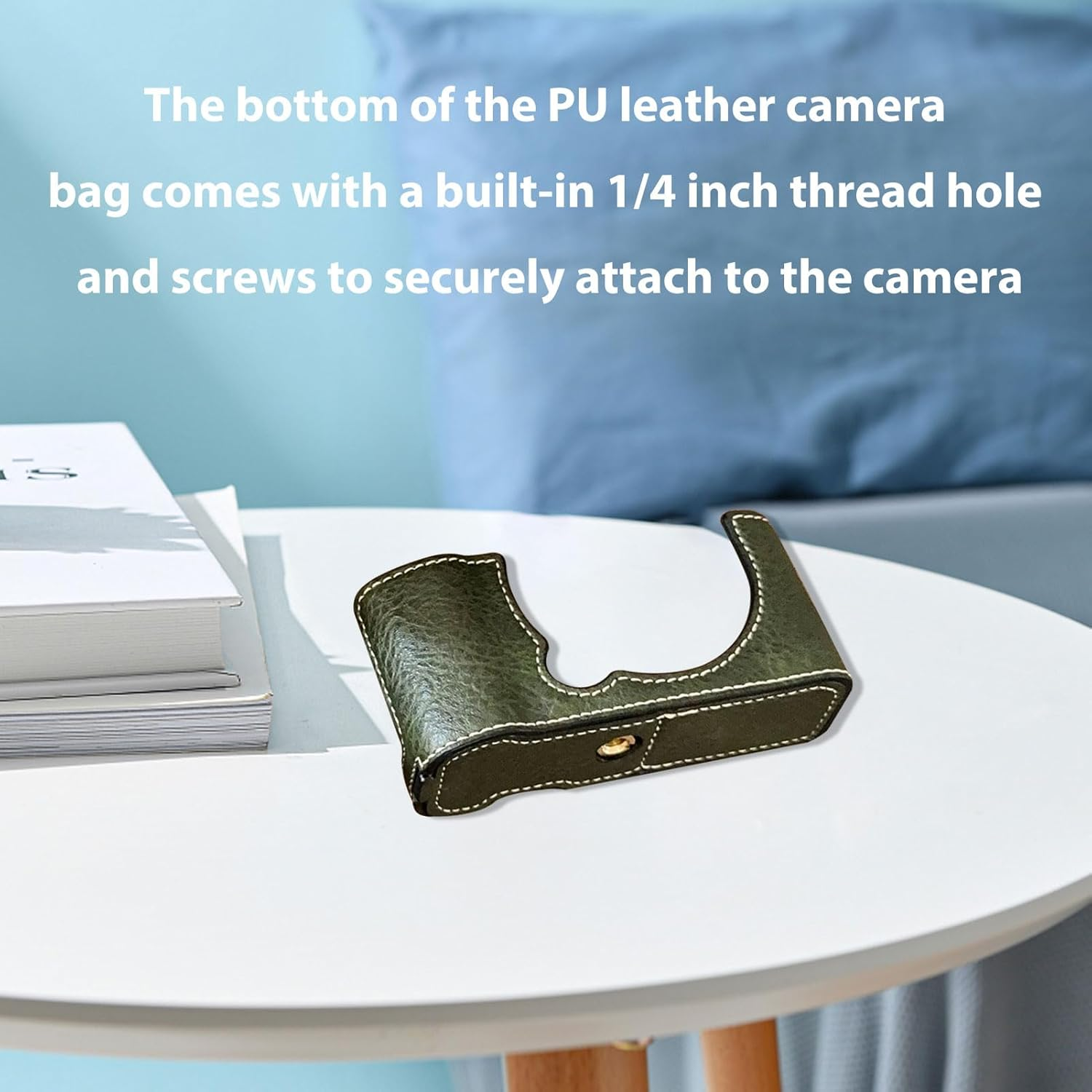 Bewinner Half Leather Case Kit for X M5, Retro Leather Camera Case with Shoulder Strap, Portable Detachable Carrying Case, Portable and Protecting, anti Scratch and Impact (Green) image number 4