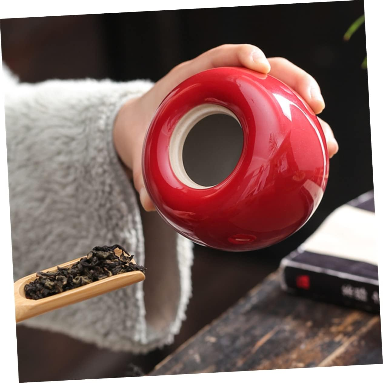 Ceramic Apple Tea Can Tea Canisters for Storage for Restaurant Home Use Containers Sealing Function image number 1