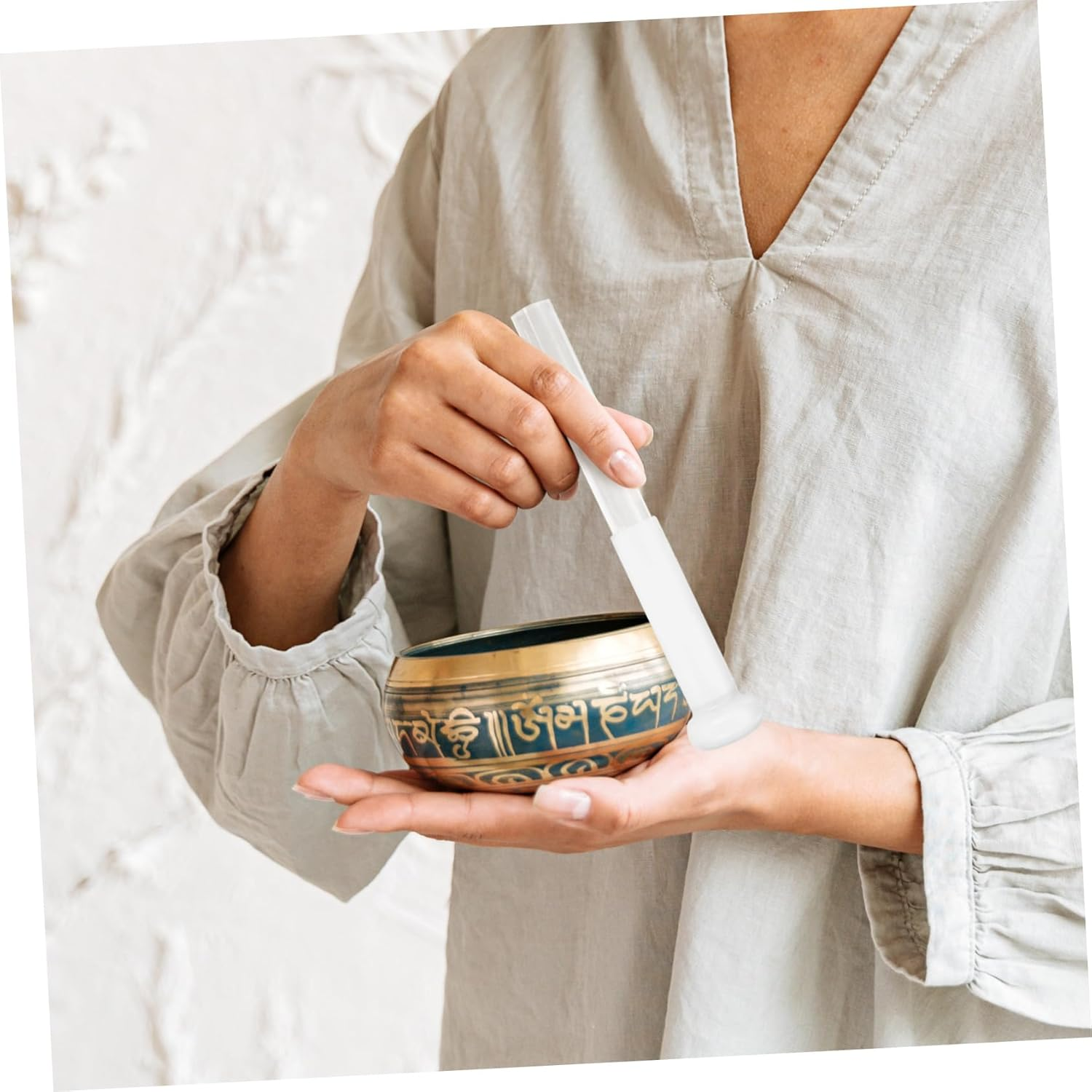 Tibetan Singing Bowl Mallet Acrylic Stick Sound Bowl Accessory for Meditation Yoga Relaxation Buddha