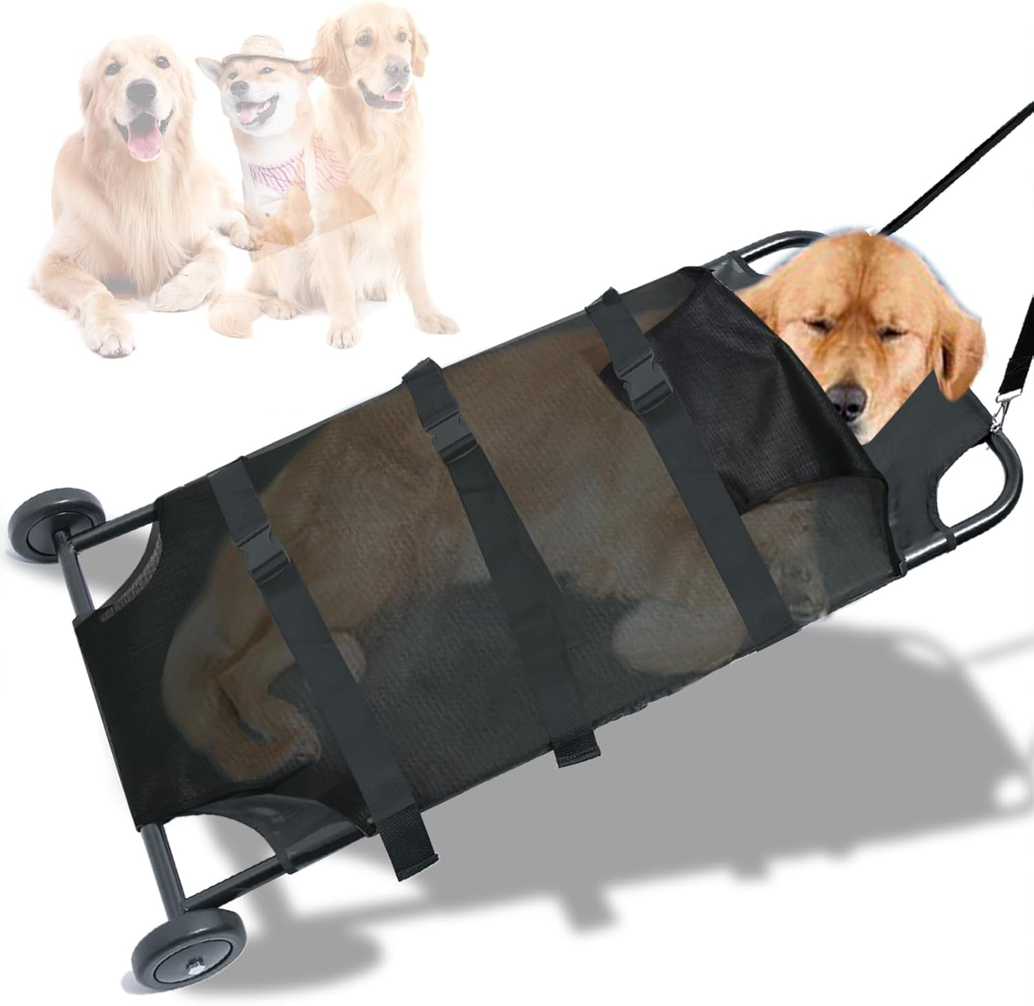 BRIDIOF 250Lbs Dog Stretcher for Large Dogs, 48X26 Inch Dog Trolley with Noiseless Wheels, Dog Emergency Carrier Gurney, Veterinary Rescue Stretcher image number 6