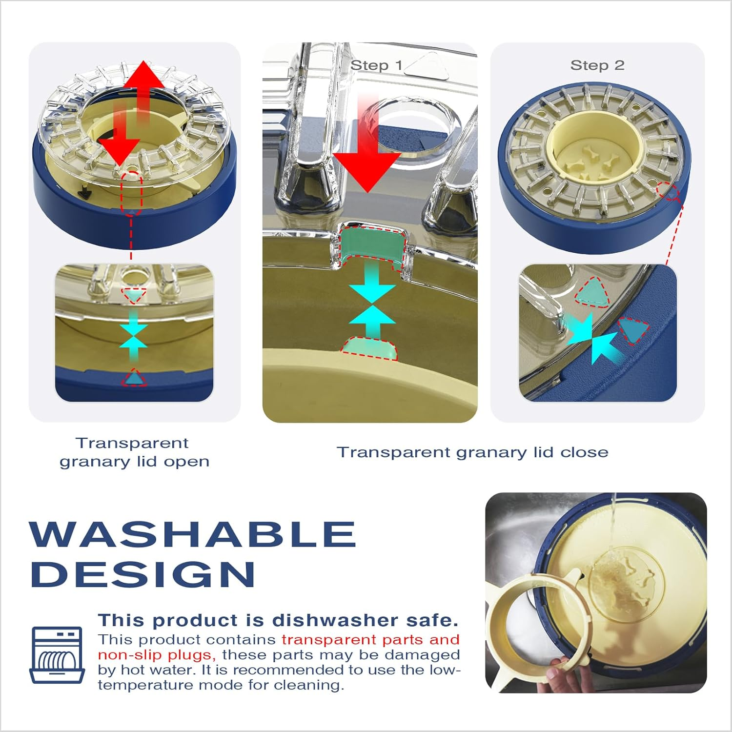 KADTC Dog Spinning Puzzle Feeder Food Slow Bowl for All Dog Breeds Adjustable Feeding Time from 5 to 60 Min Capacity 500G Puppy Treat Dispenser Toy Kibble Dispensing Toys Healthy Eating image number 3