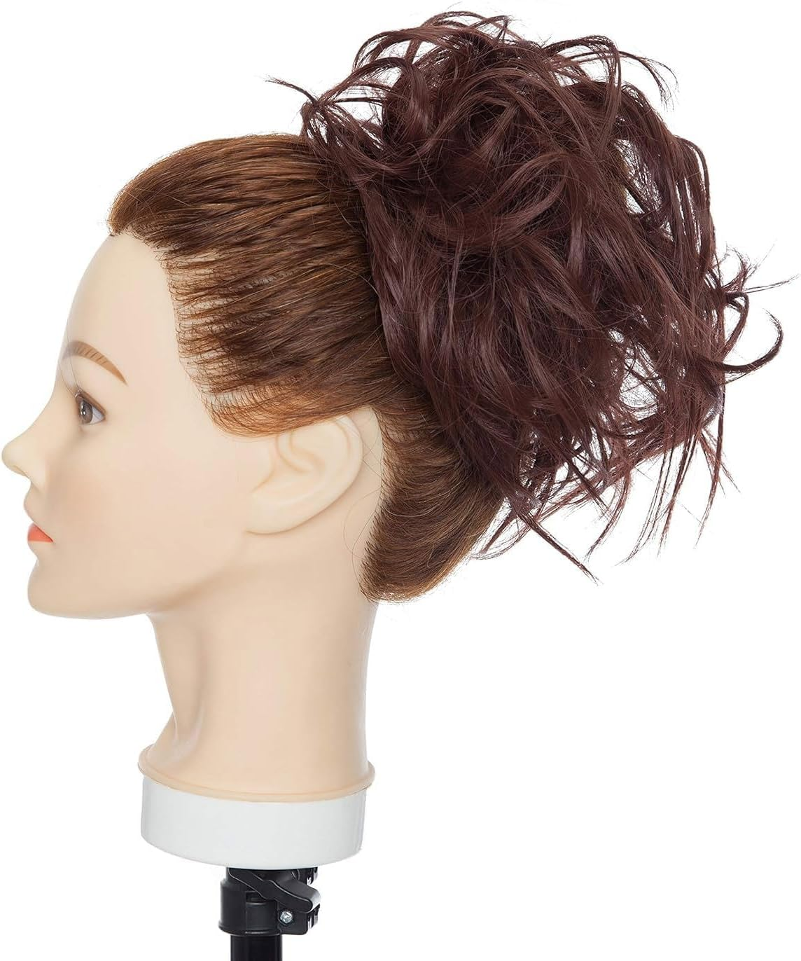 Hairro Messy Bun Hair Piece, Tousled Wavy Hair Pieces for Updos, Fluffy Tousled Short Ponytail Extension for Women Girls，45G #33 Auburn image number 2