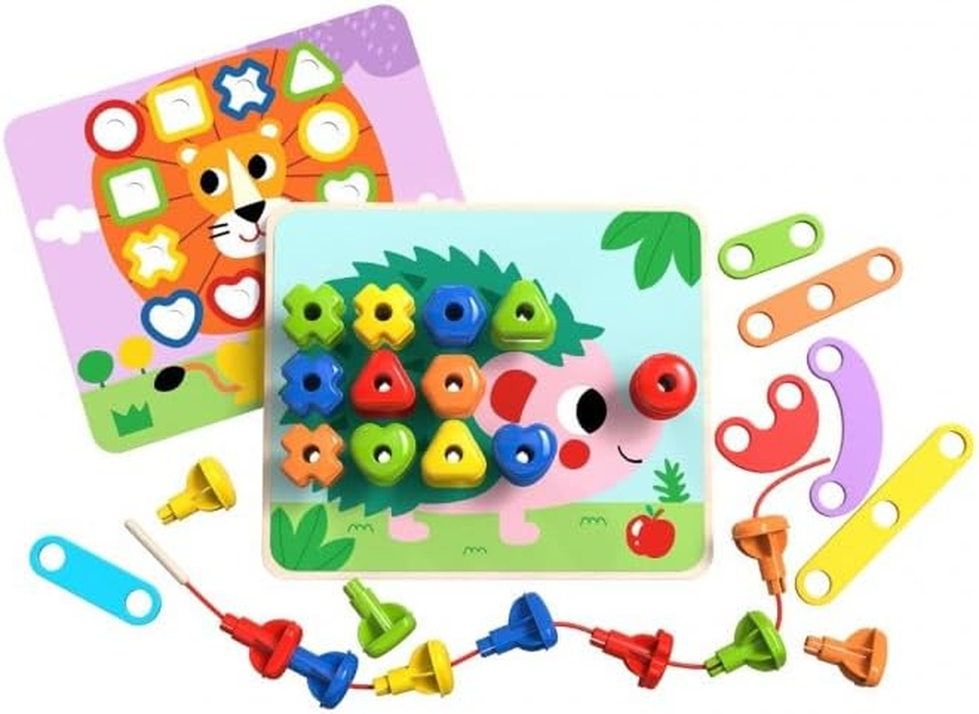 Tooky Toy Rainbow Educational Stacking Pegs Puzzle and Activity Board for Toddlers
