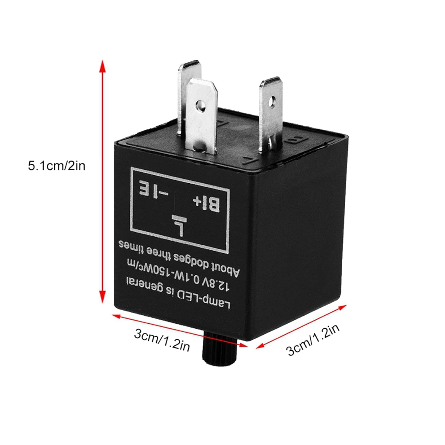 Fafeicy Relay Adjustable 12 V Turn Signal Relay 2 X 1.2 X 1 Black for LED Lamp for Motorcycles image number 5