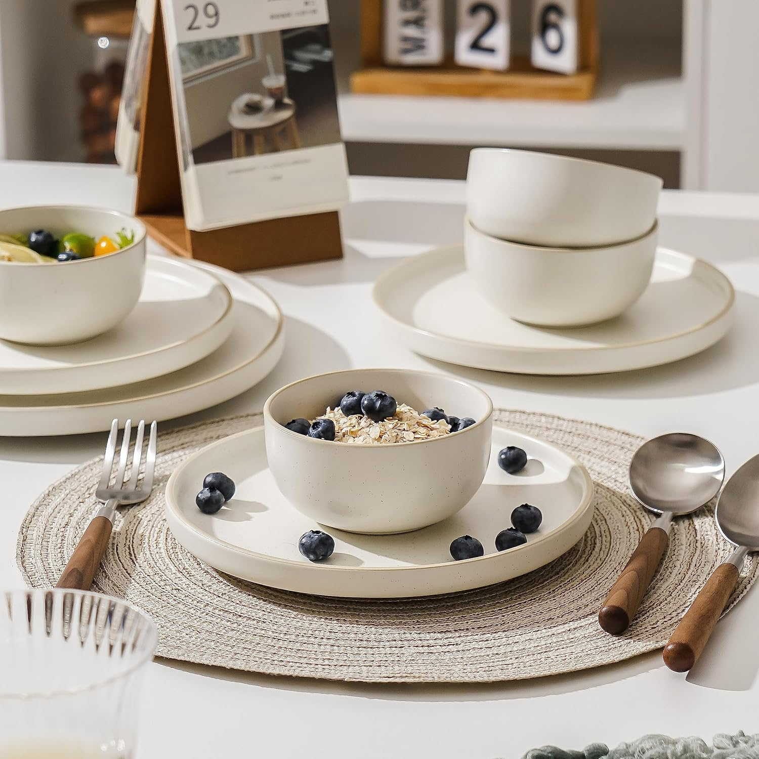 S&Q'S Ceramics Ceramic Small Bowls for Kitchen, Set of 6, 10 Ounces Small Ceramic Bowls for Condiments, Dipping, Side Dishes (Glazed Matte Off-White), (TSW) image number 4