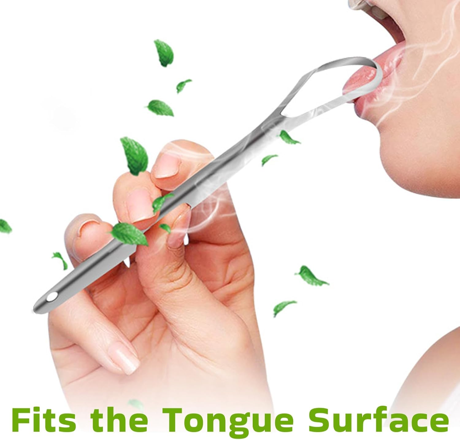 2-Pack Tongue Scrapers: Stainless Steel Tools for Adults & Kids, Help Combat Bad Breath & Boost Oral Hygiene (Bpa-Free, with Cases) image number 5