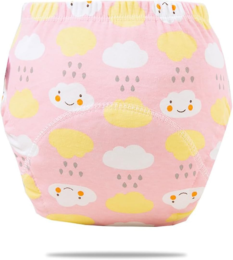 ZONEY 6 Packs Baby Cotton Reusable Training Pants, Potty Training Underwear for Boy and Girl, Learning Designs Training Underwear Pants,Fruit and Animal image number 1