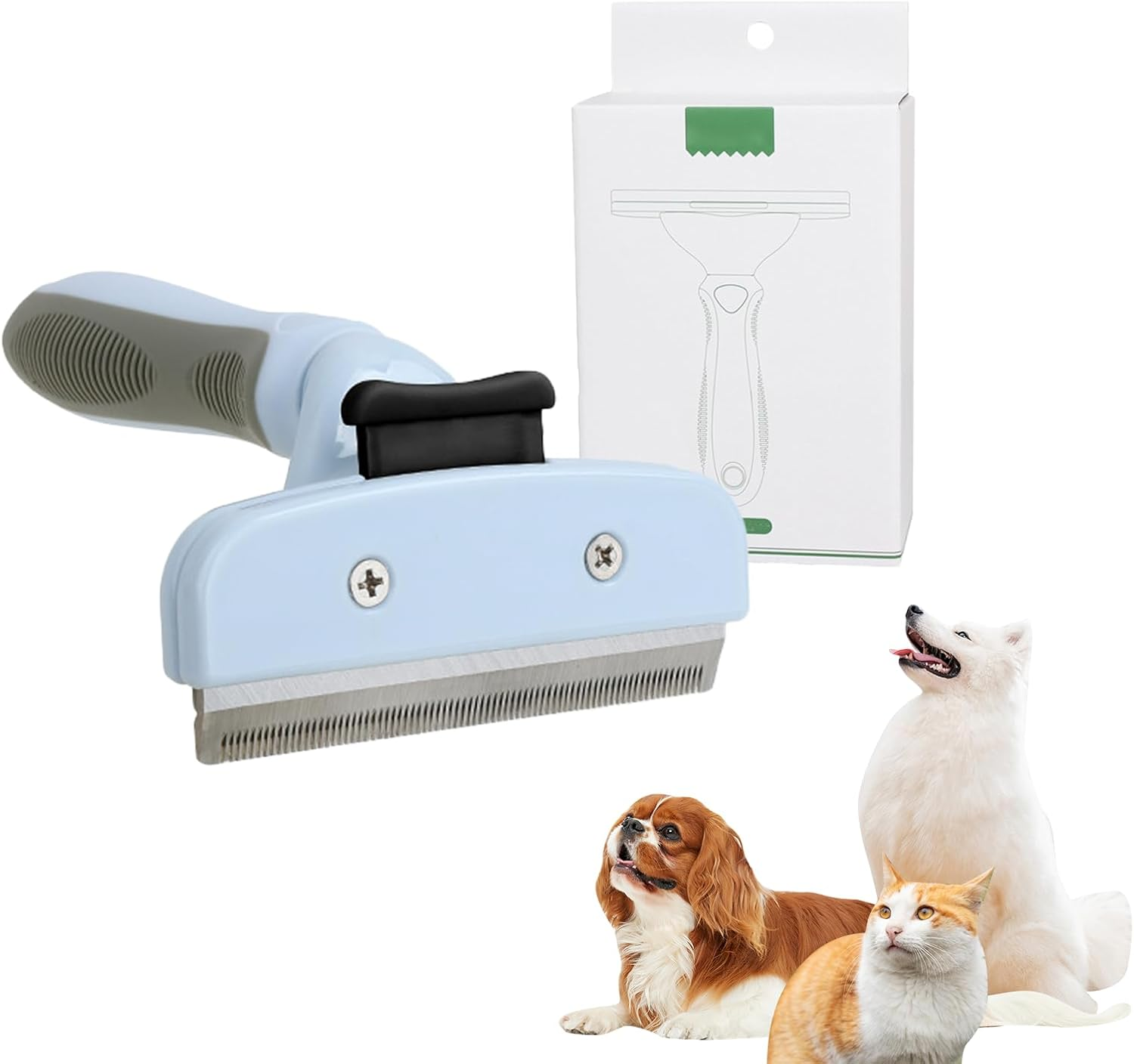 Jisrcha Undercoat Dog Brush, Undercoat Brush for Large Dogs, Fur Brush Dog with Release Button, Suitable for Short and Long Hair Dog Brush for Removing Undercoat image number 1