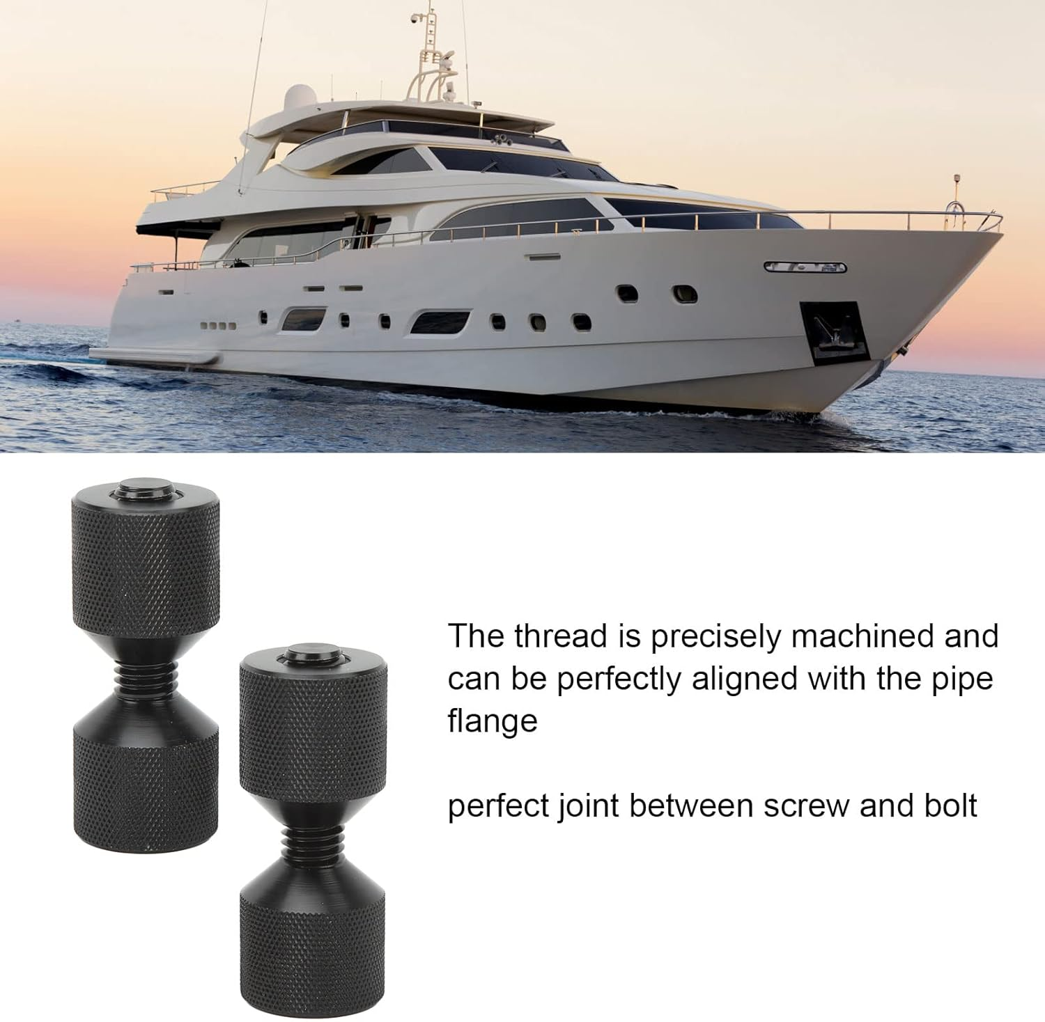 2 Pcs Two Hole Pins, Aluminum Lightweight Construction 2 Hole Flange Alignment Pin with Anodized Black Oxide Finish for Car Ship Large Machinery,Black image number 4