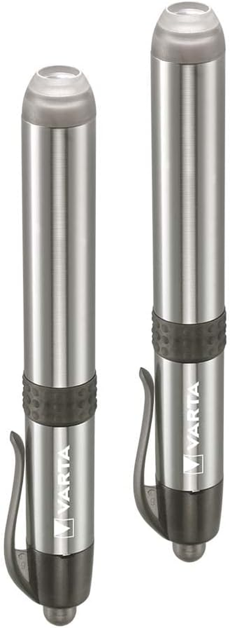 VARTA Aluminium F20 Pro LED Flashlight (Incl. 2X Longlife Power AA Batteries for Everyday-Use, 150 Lumens, Shock Proof, 3 Years Guarantee) Black for Household, Camping, Outdoor