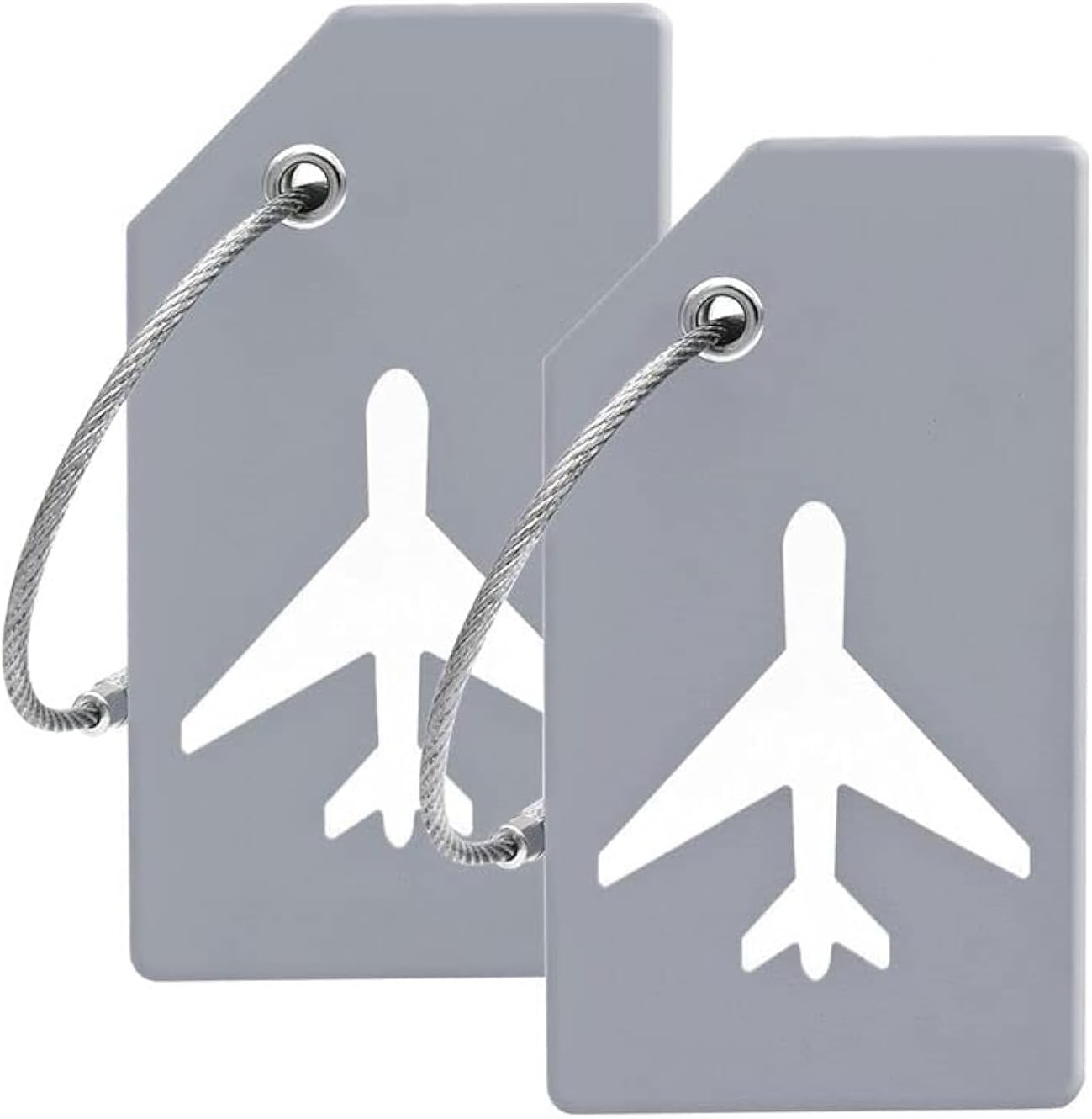 Silicone Luggage Tag with Name ID Card Perfect to Quickly Spot Luggage Suitcase (Plane 2Pcs Orange)