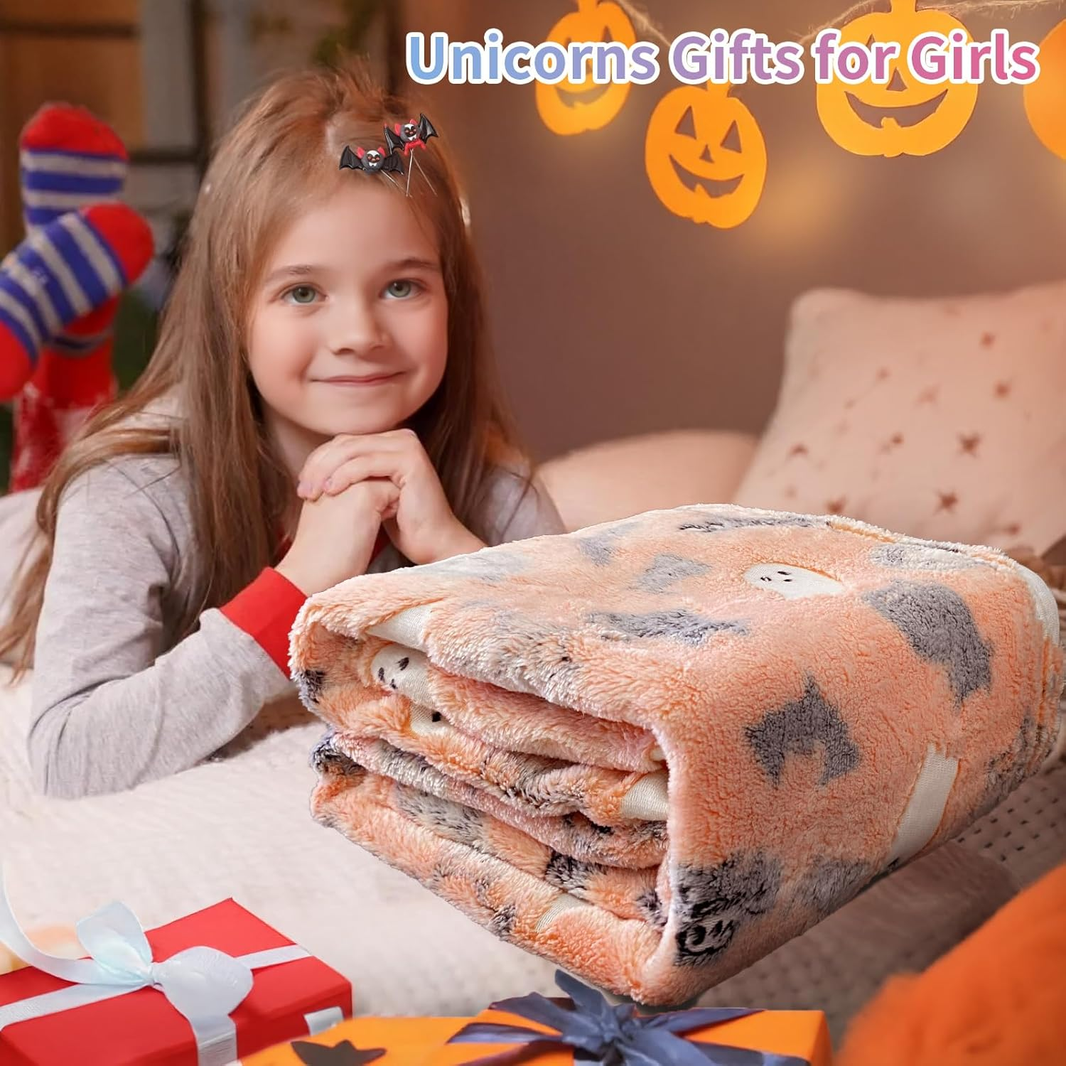 COMFAR Cute Halloween Blankets for Kids, for Kids/Teens/Women/Men, Halloween Blankets and Throws for Adults, Spooky Blanket for Boy/Girls/Toddler, Fall Throw Blanket for Couch 40"X 60" image number 3