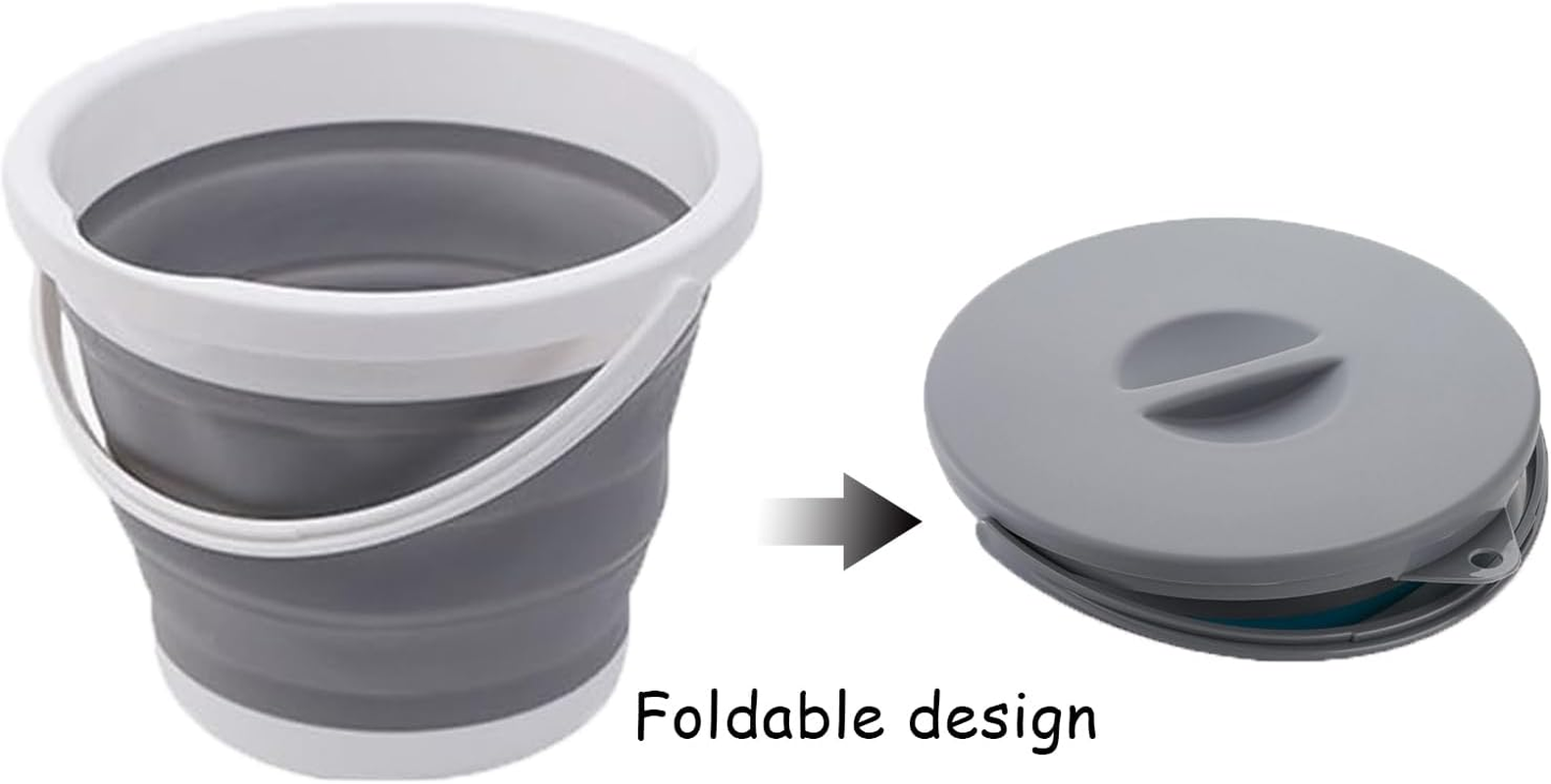 Collapsible Water Bucket with Locking Lid, Multifunctional Foldable round Tub Portable Water Pail for Camping, RV, Marine, Outdoor Activities and Home Use, Space Saving Water Container image number 3