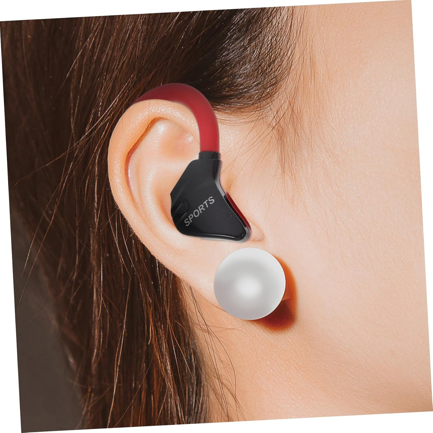 Operitacx Wired Sports Earphones with Inline Remote Control for Running and Outdoor Use, Lightweight Red Earbuds with Deep Bass, Compatible with Smartphones image number 4