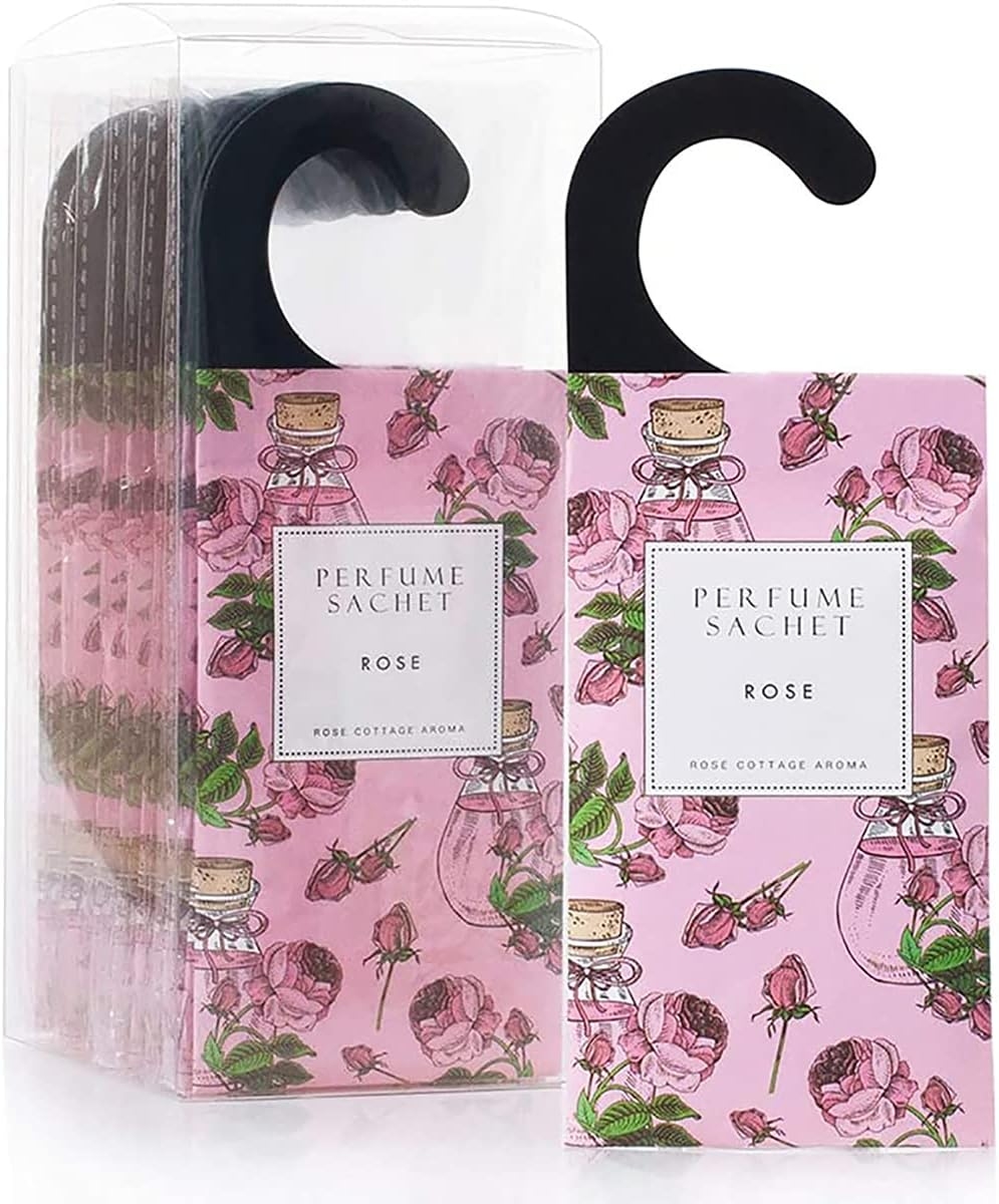 Rose Cottage Large 12 Packs Closet Deodorizer Freshener Closet Air Freshener Home Scented Sachets Room Freshener Scents Air Freshener Closet Odor Eliminator 4 Scents Floral