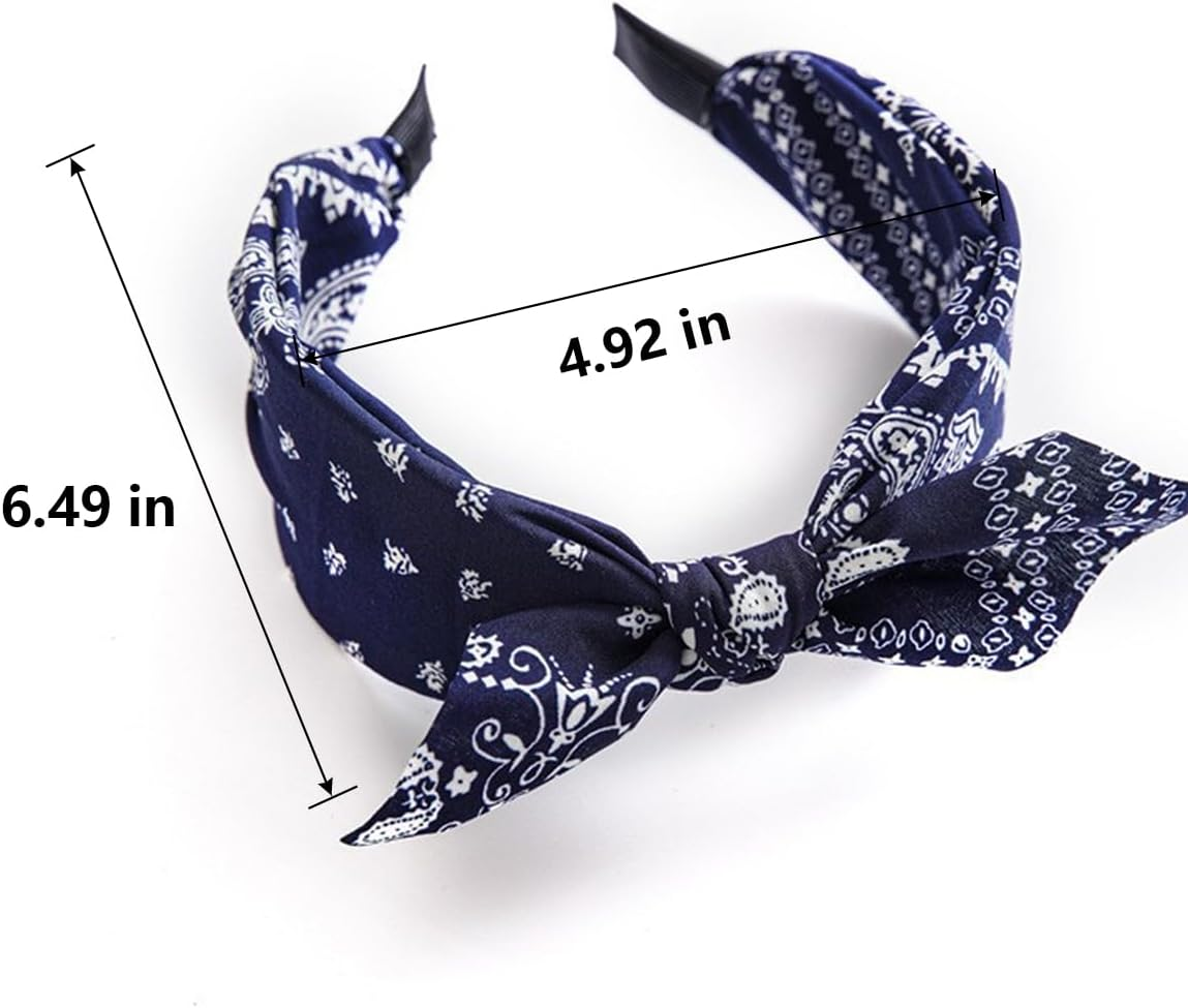 Gorise 5-Piece Set of Women'S Vintage Stretch Headbands Non-Slip Bohemian Wide Earrings 1920S Style Love Knot Hair Accessories Yoga Fitness Party Wedding Decorations image number 5