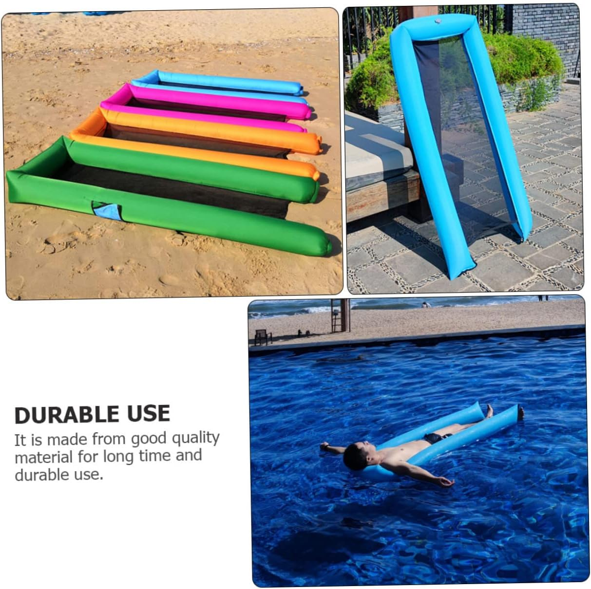 Hohopeti Inflatable Floating Bed for Swimming Pool Double Lightweight and Easy to Inflate for Adults Relaxation Water