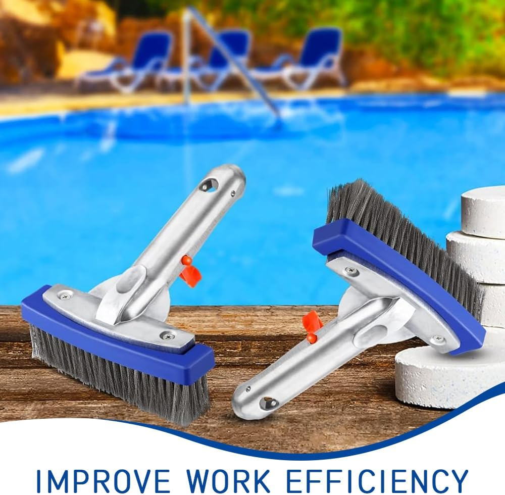 2 Pack Pool Brush Head,Pool Wire Cleaning Brush,Swimming Pools Cleaning Supplies,Swimming Algae Brush,Removes Stubborn Stains from Pools,Steps,Walls,Tiles image number 2