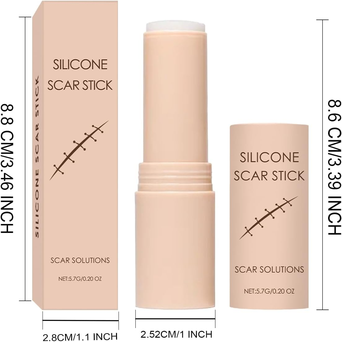 Scar Solutions Silicone Scar Stick, Lightweight & Easy to Apply, Gentle on All Skin Types