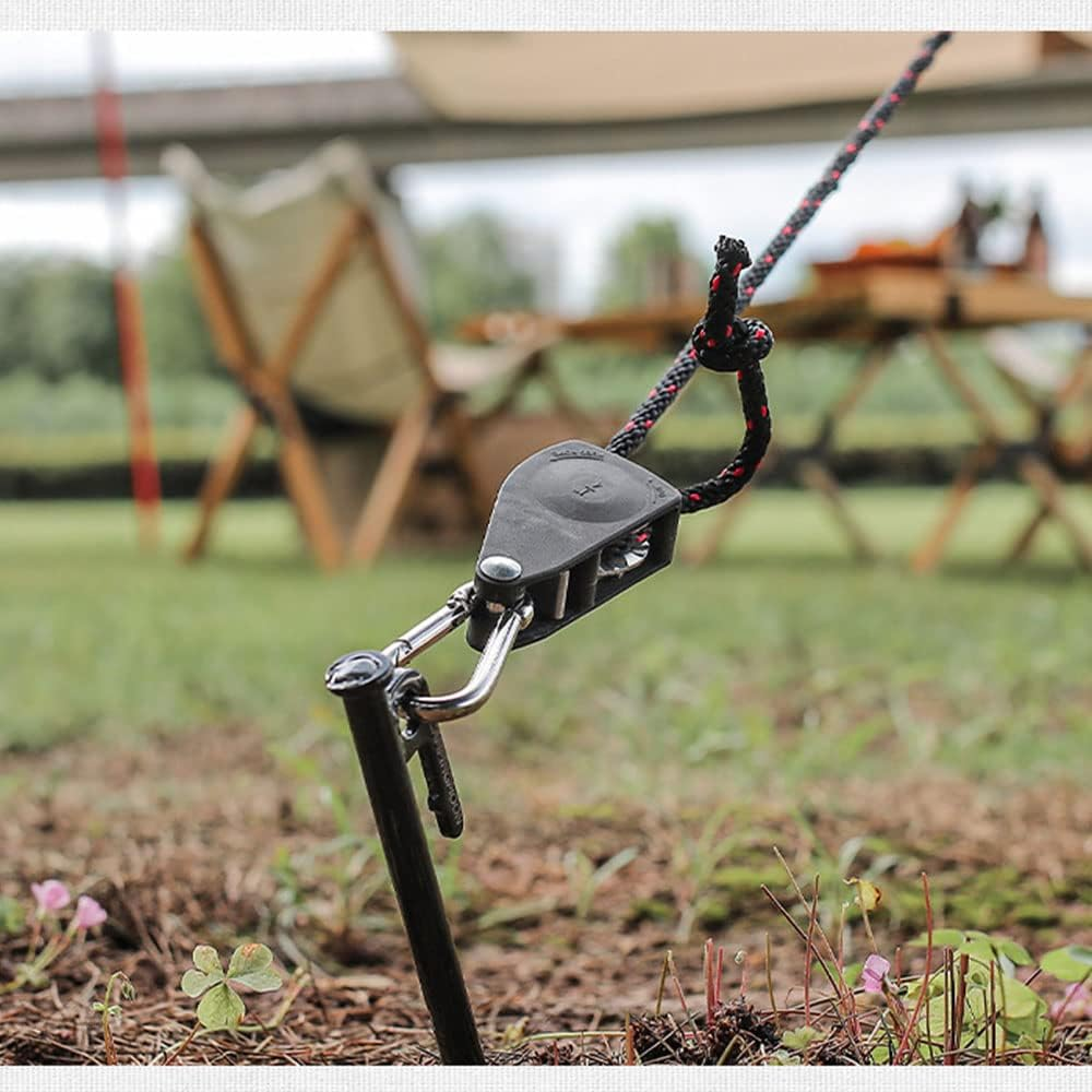 Heavy Duty Adjustable Grow Light Ratchet Rope Hanger for Grow Light Fixtures, Black（4Pcs） image number 2