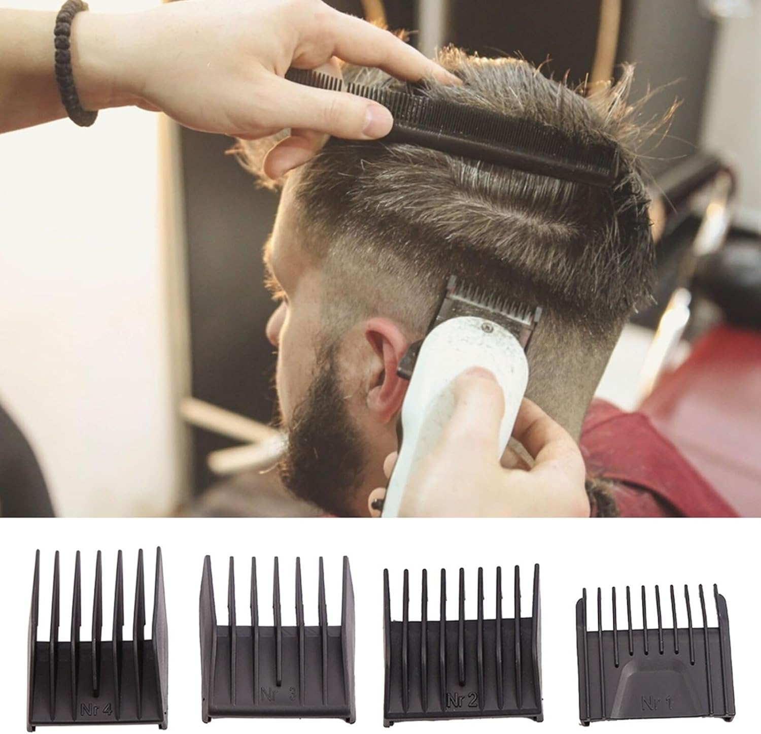 Barber Professional Universal Hair Clipper Limit Comb Replacement Cutting Guide Comb for Moser 1400 Series（4Pcs/Set ） image number 4