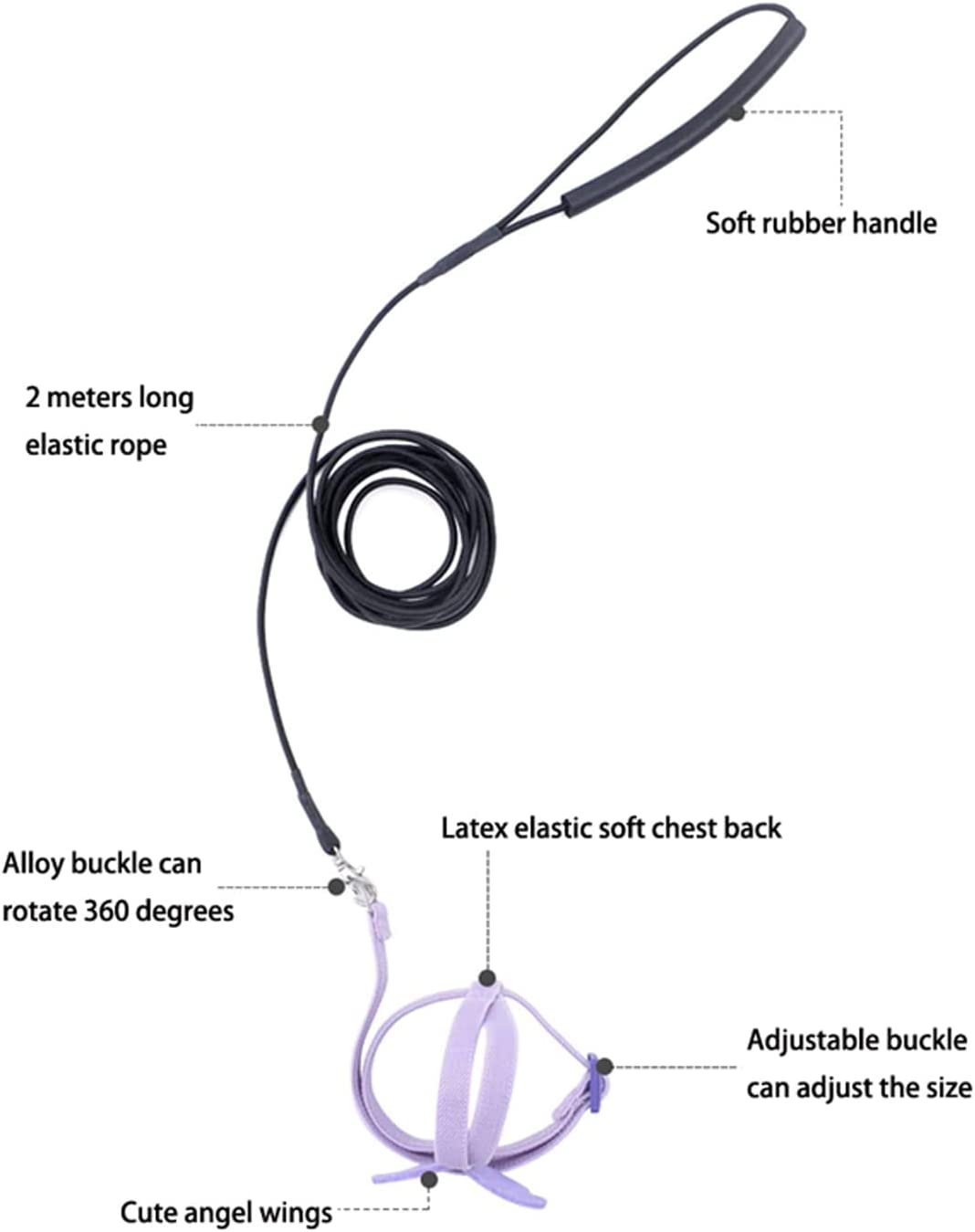 Adjustable Pet Parrot Bird Harness Lead Leash Flying Training Rope Cockatiel (Yellow) - Blue image number 2