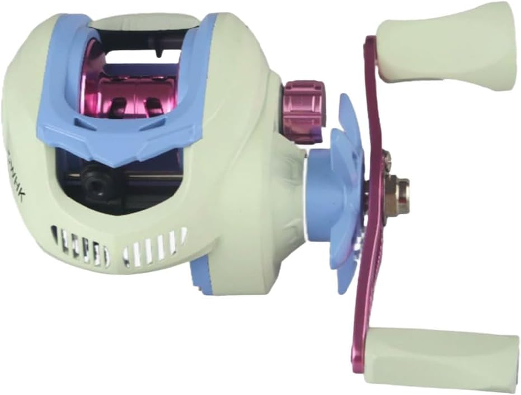 AIMALL Baitcasting Fishing Reel 18+1BB High Speed Drop Wheel Left/Right Hand Macaron Reel with Brass Spindle Gear Ceramic Outlet for Freshwater Saltwater Casting