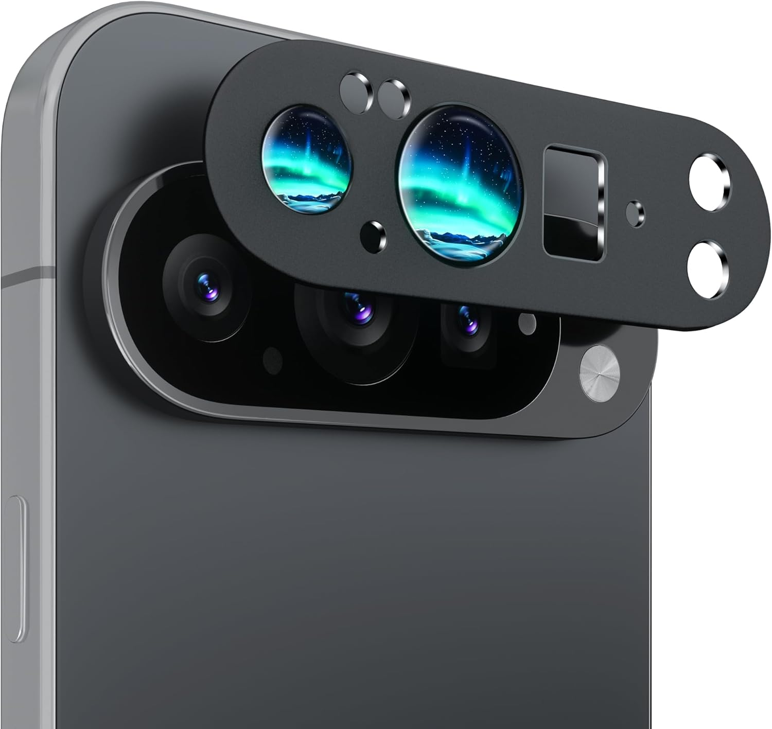 Jurqqer Camera Lens Protector for Google Pixel 10 Pro XL 6.8'' [Military Grade Shatterproof] 9H Ultra-Thin Tempered Glass & Aviation Aluminum Alloy Camera Guard,Full Protection, Obsidian image number 2