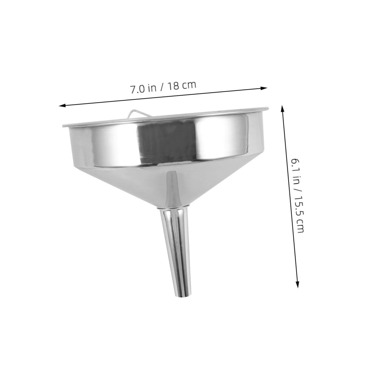 TOPPERFUN Stainless Steel Large Funnel Automotive Funnel Car Funnel Motor Oil Funnel Gasoline Funnel Canning Funnel Cooking Oil Funnel Food Funnel Spice Funnel Engine Oil Funnel Silver