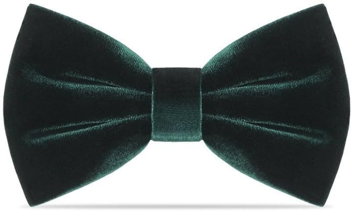 Mens Velvet Bowtie Pretied, Solid Color Formal Adjustable Tuxedo Bow Ties for Wedding Party Prom Various Color