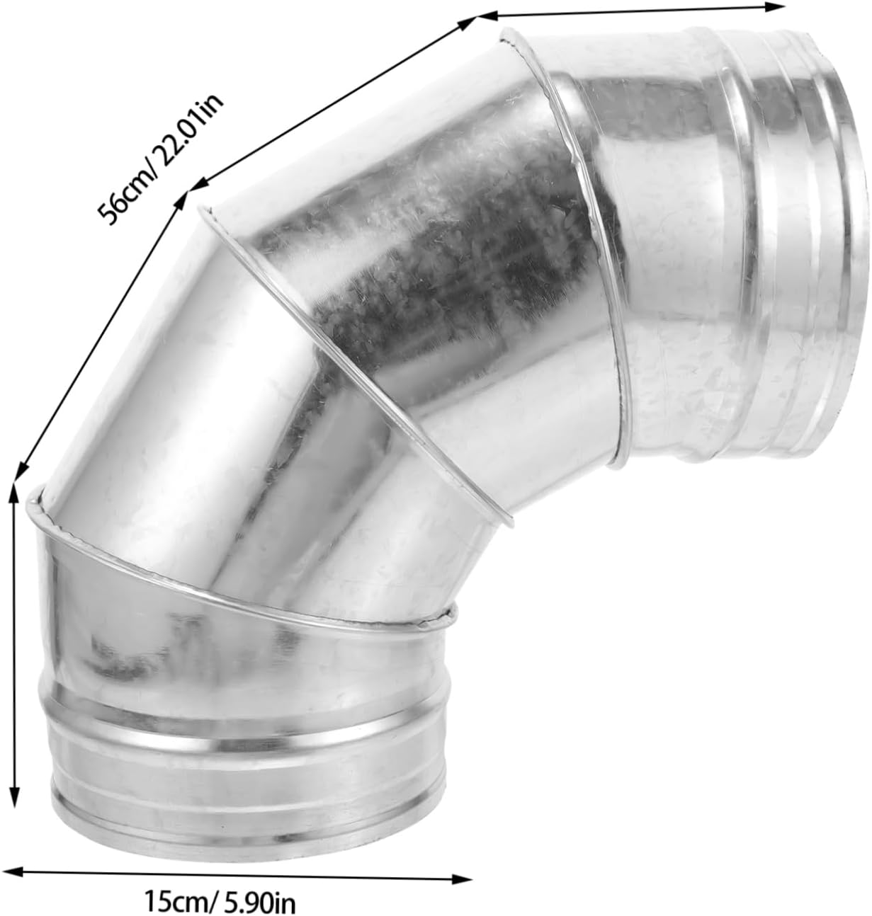 Iplusmile 6 Inch Metal Stove Flue Extension Elbow 90&deg; for Outdoor Flexible Ducting Exhaust image number 2
