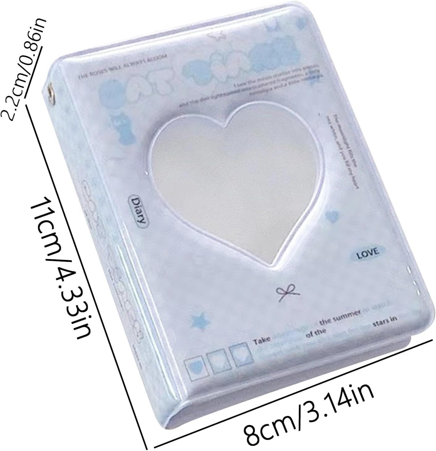 Photocard Binder | Photo Card Holder | 40 Pockets Love Heart Holder | Trendy Waterproof Photo Album | Collecting Idol Picture Album | Waterproof Photocard for Bank Cards, Small Card image number 1