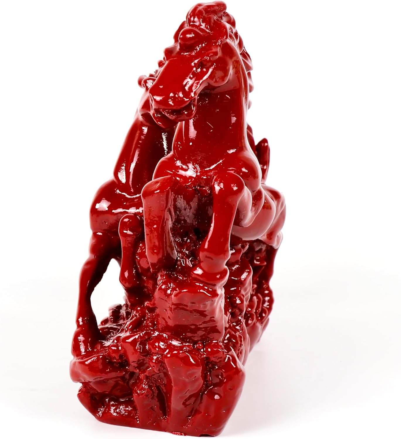 Indian Impressions | Vastu Red Resin Horses Figurine - Enhancing Energy, Success, Vastu-Compliant,Elegant Home Decor, Feng Shui, Spiritual Energy Booster image number 4