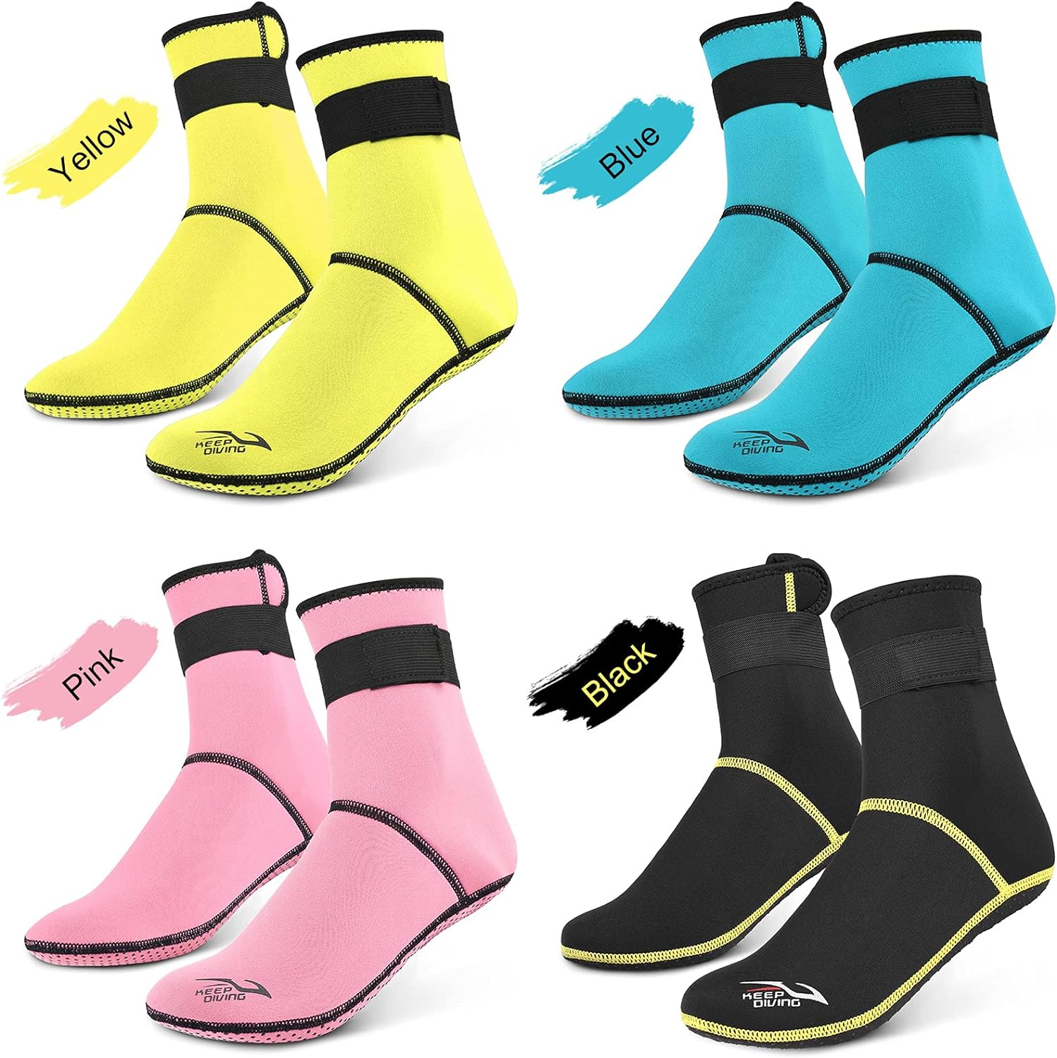 RAYWE Diving Socks 3Mm Neoprene Beach Water Socks Thermal Wetsuit Boots anti Slip Diving Socks for Rafting Snorkeling Sailing Swimming image number 2