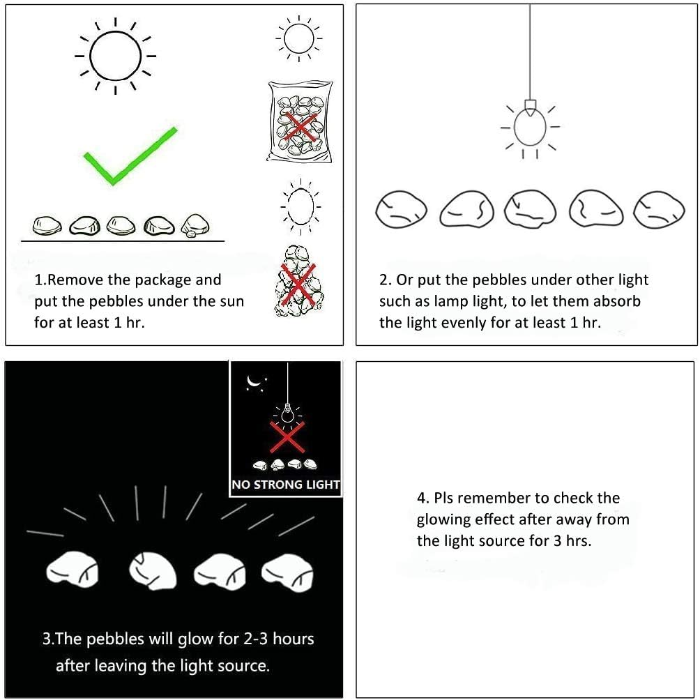 100Pcs Fish Tank Rocks, Glow in the Dark Rocks Decorative Aquarium Gravel Stone Rocks Pebbles for Fish Tank Turtle Tank Vase Garden Plants Bonsai Walkway Driveway Swimming Pool - 0.9" - Blue&hellip; image number 3