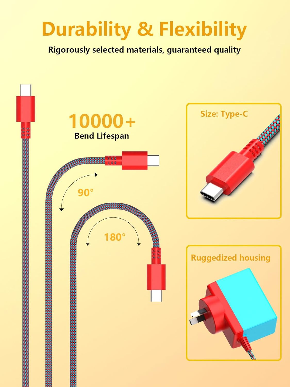 Haweswar Charger for Nintendo Switch, 39W AC Power Supply Adapter Fast Charging with 1.8M USB C Cord, Compatible with Switch Lite, OLED, Steam Deck - Support TV Mode image number 4