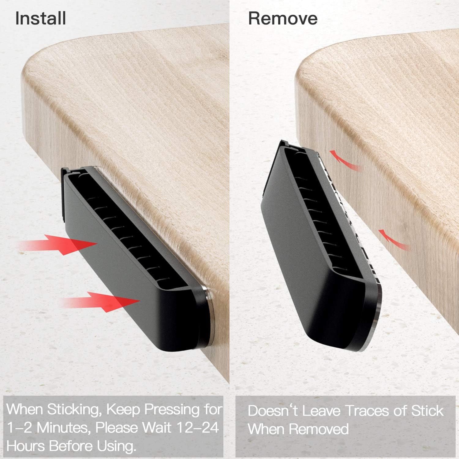 PZOZ Cable Holder Clips - 3 Pack Cable Management Wire Cord Organiser for Organizing Charging Cable Power Cord PC Desk Home, Self Adhesive Cord Organizer Home Office Accessories (Black) image number 6