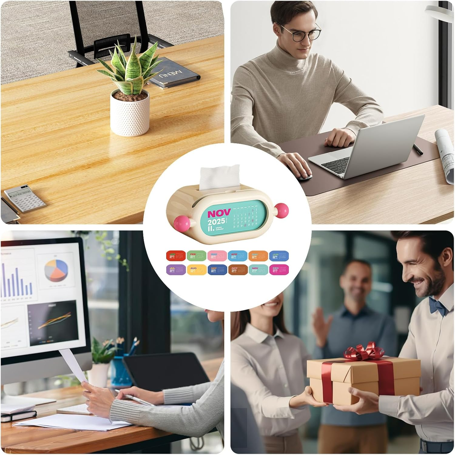 Wipes Dispenser Case,Inspirational Slogans Tissue Paper Dispenser | No Punch Desktop Large Tissue Holder Napkin Dispenser for Living Room, SUV, Home, Bathroom image number 3