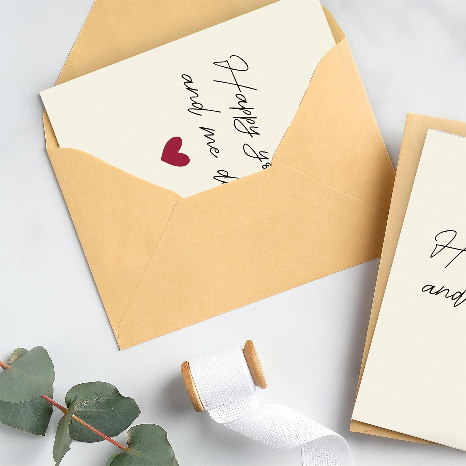 Elegant Anniversary Card for Couple - Romantic Card for Husband, Wife, Boyfriend & Girlfriend with Envelope | Wedding & Valentine'S Day Card | 12X18 Cm Premium Cardstock (Partners D) - 2-Set Wildflower Thank You Cards image number 3