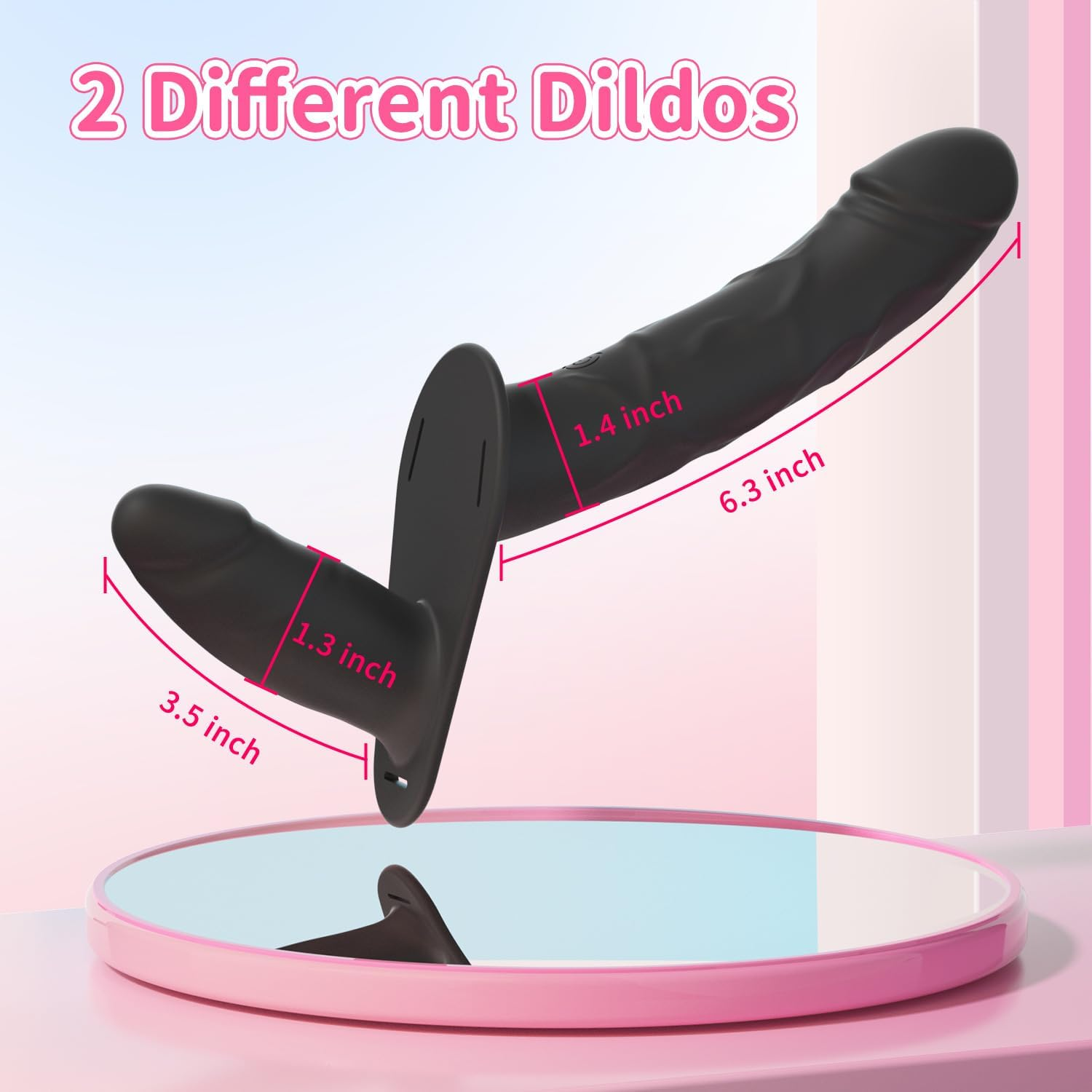 Strap-On Vibrating Dildo Sex Toys - Wearable Harness Strap-On Double Ended Dildo with 10 Powerful Vibrations for G-Spot Anal Pleasure,Adult Toy & Games for Female Couple and Lesbian Pleasure (Black) image number 2