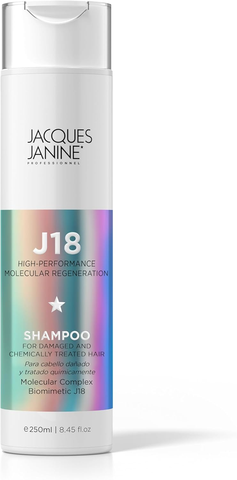 Jacques Janine J18 Shampoo 250Ml for Damaged and Chemically Treated Hair &ndash; Deep Fiber Repair, Fast-Acting Strand Reconstructor, Restores Strength, Flexibility and Smoothness for Healthier-Looking Hair