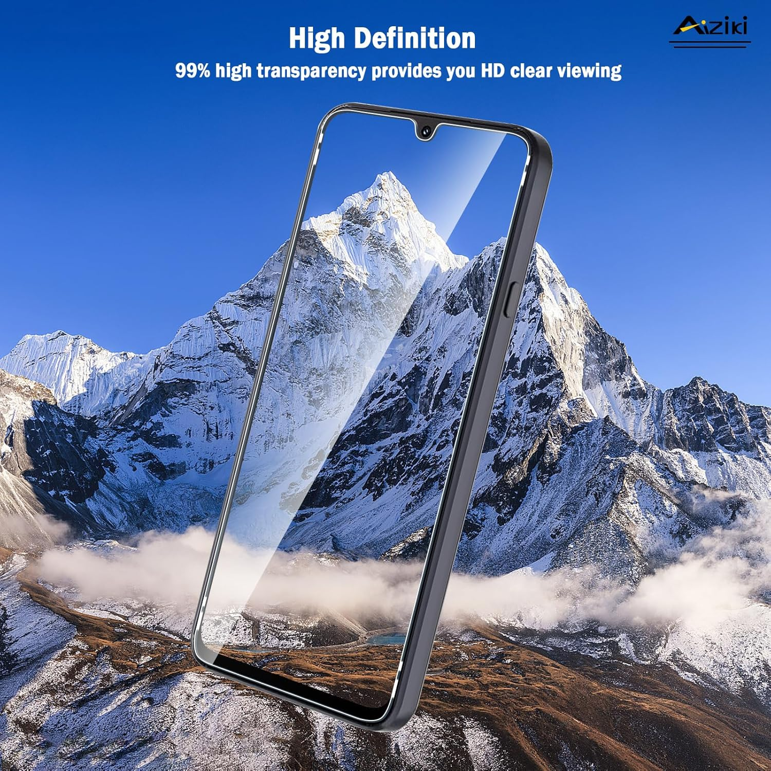 Aiziki Glass Screen Protector for Cubot A40 Tempered Glass Film, Impact-Protection, Anti-Shatter, Anti-Scratch, HD Clear, Bubble Free, [2 Pack] Screen Protectors Cubot A40 image number 6