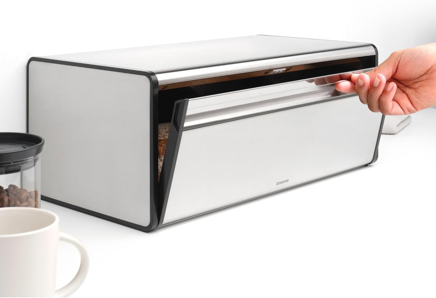 Brabantia Fall Front Bread Bin, Matt Steel FPP, Made in Belgium - Matt Steel image number 2